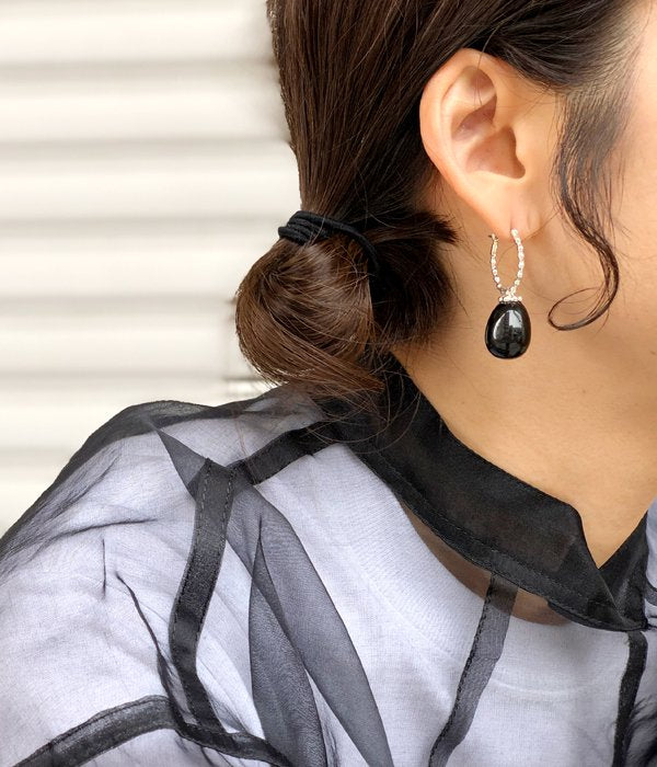 R.ALAGAN ララガン OVAL STONE EARRING | labiela.com