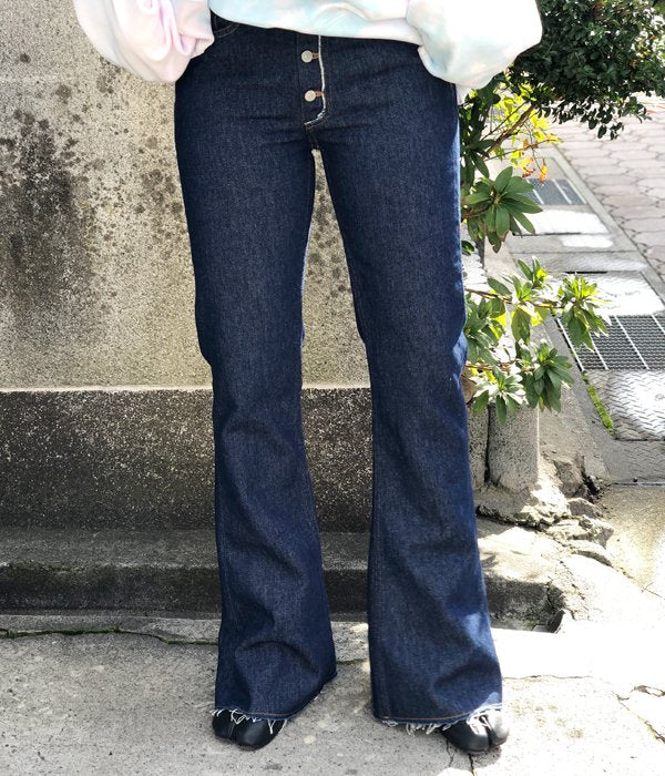 MM6 MAISON MARGIELA/4 BUTTON FLARED DENIM PANTS