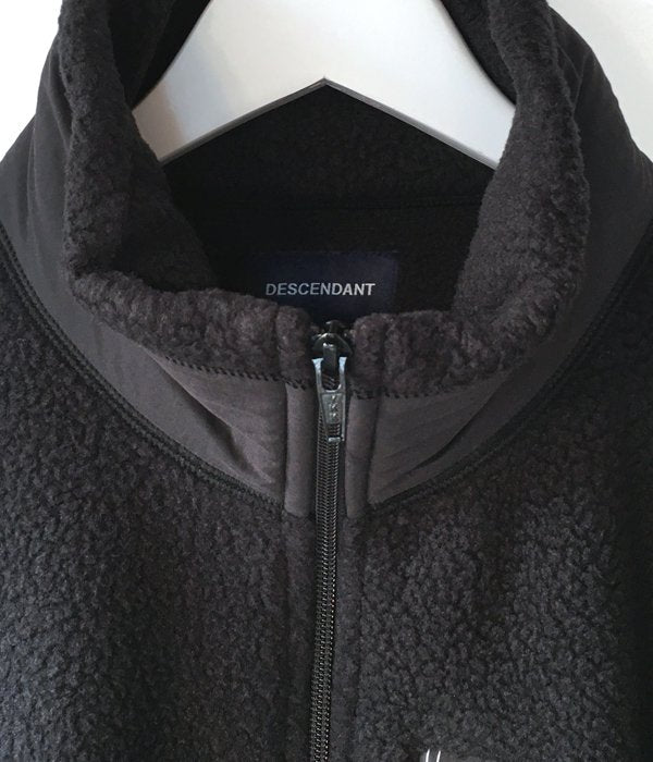 DESCENDANT/BOMBAY FLEECE ZIP CARDIGAN (BLACK)