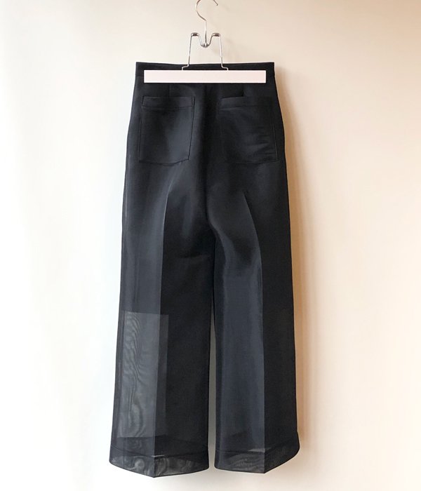 PHEENY/SEER DOUBLE KNIT WIDE SLACKS(BLACK)