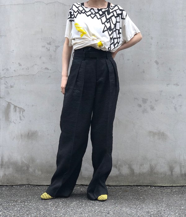 FUMIKA_UCHIDA/Monofilament/DOUBLE-WAIST REVERSIBLE SLACKS(BLACK)