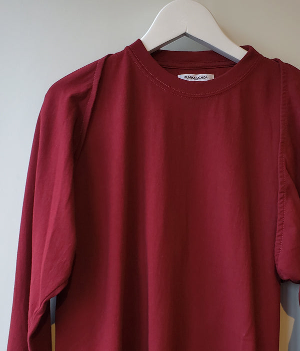 FUMIKA_UCHIDA/SEPARATE LONG-SLEEVE TEE(BURGUNDY)