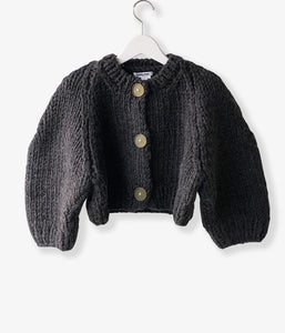 FUMIKA_UCHIDA/Wool Hand Knitted/CROPPED CARDIGAN(CHARCOAL/size36)