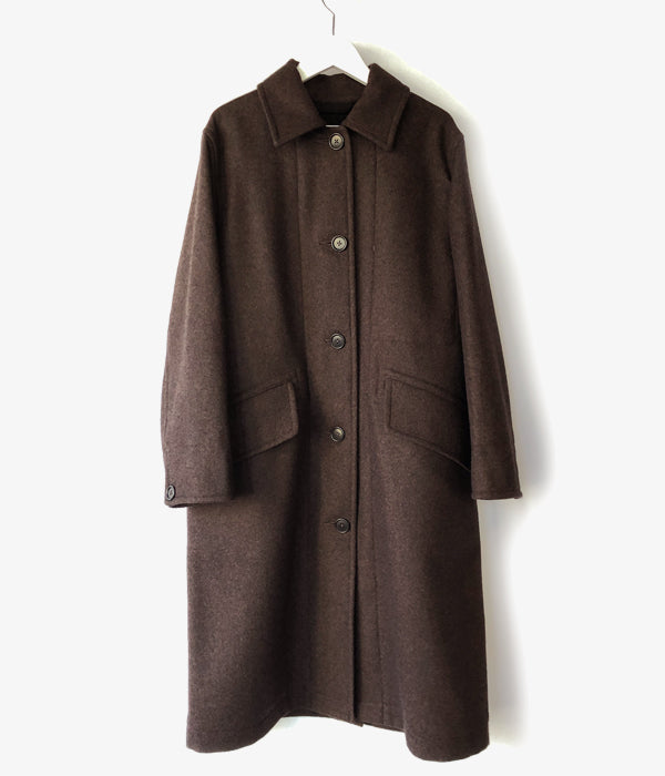 MHL. BASIC WOOL MELTON コート ステンカラーコート 黒 標準価格