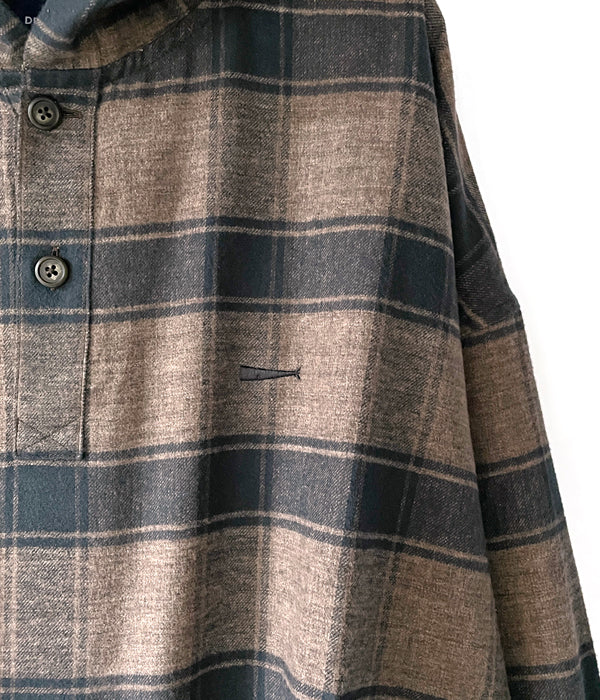 DESCENDANT 22SS MOLE HOODED PLAID SHIRT-