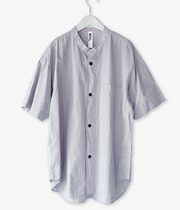 MHL./COTTON RAMIE POPLIN SS SHIRT (MID GREY)