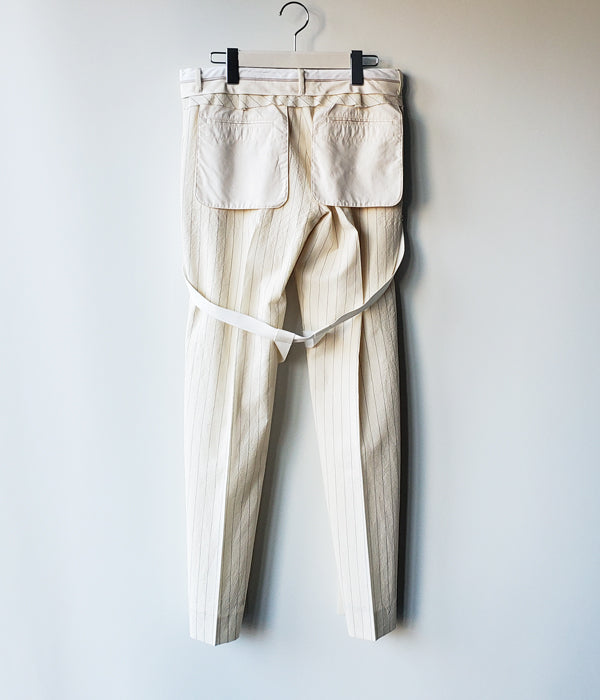 FUMIKA_UCHIDA/STRIPES HARNESS TURN OVER SLACKS(IVORY)