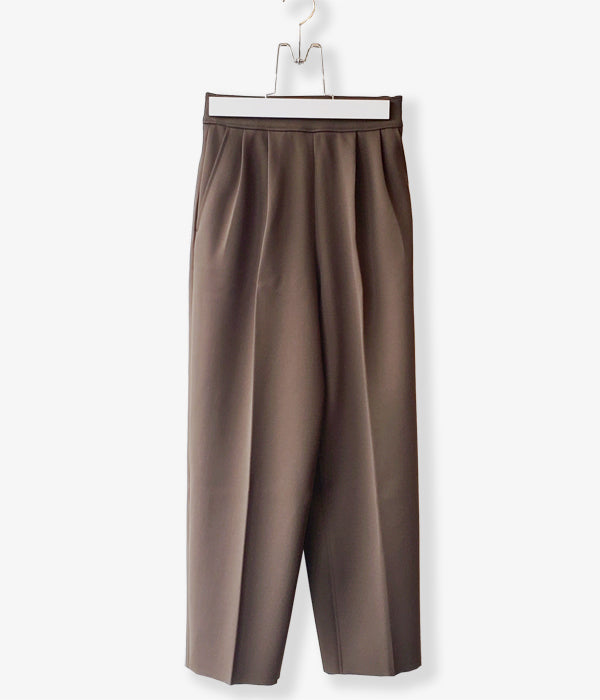 PHEENY/AMUNZEN HIGH WAIST TAPERED PANTS(KHAKI)