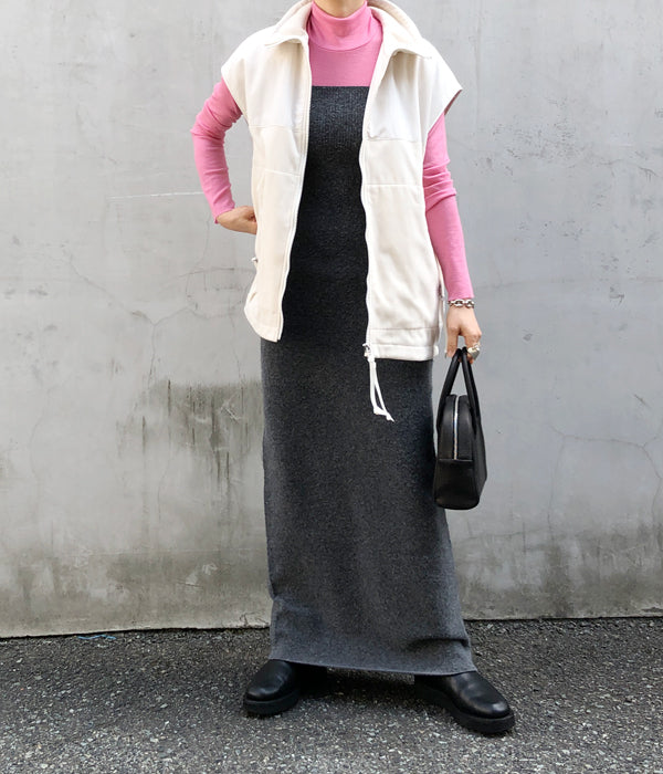 PHEENY/LOOP YARN WHOLEGARMENT SKIRT (CHACOAL)