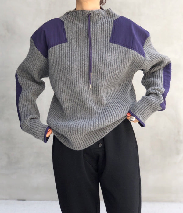 FUMIKA_UCHIDA Rib Knit Patched Sweater-