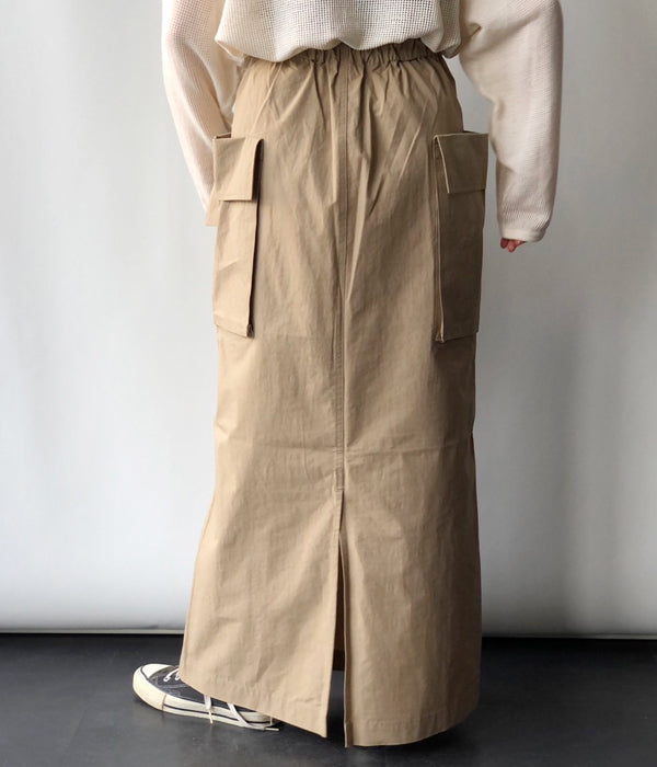 PHEENY/COTTON NYLON DUMP MILITARY SKIRT(SAND)