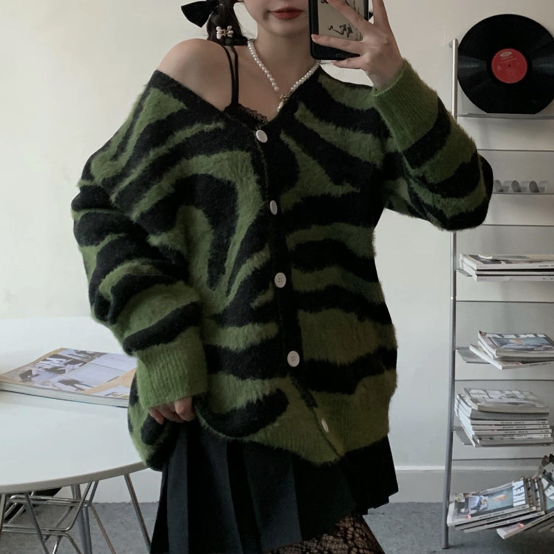 LIDNM FEATHER YARN LOOSE CARDIGAN sサイズ - カーディガン