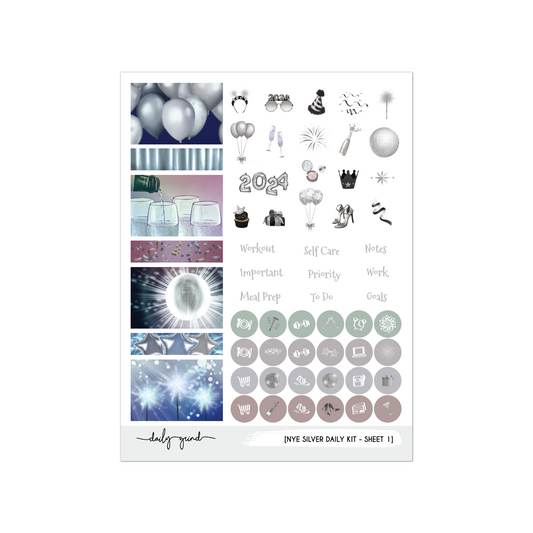 Silver assorted sticker sheet