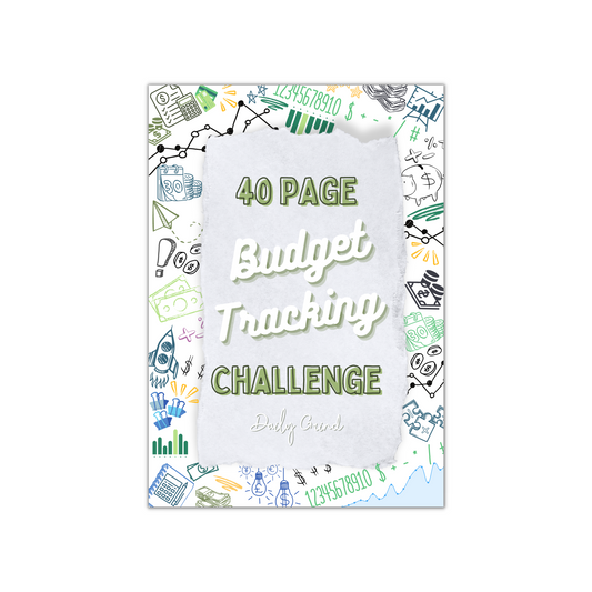 Cover page for "40 Page Budget Tracking Challenge"