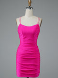Sleeveless Pink Bodycon Homecoming Short Dress