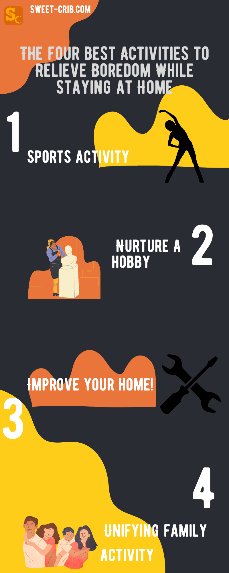 infographic for Things To Do When Bored At Home