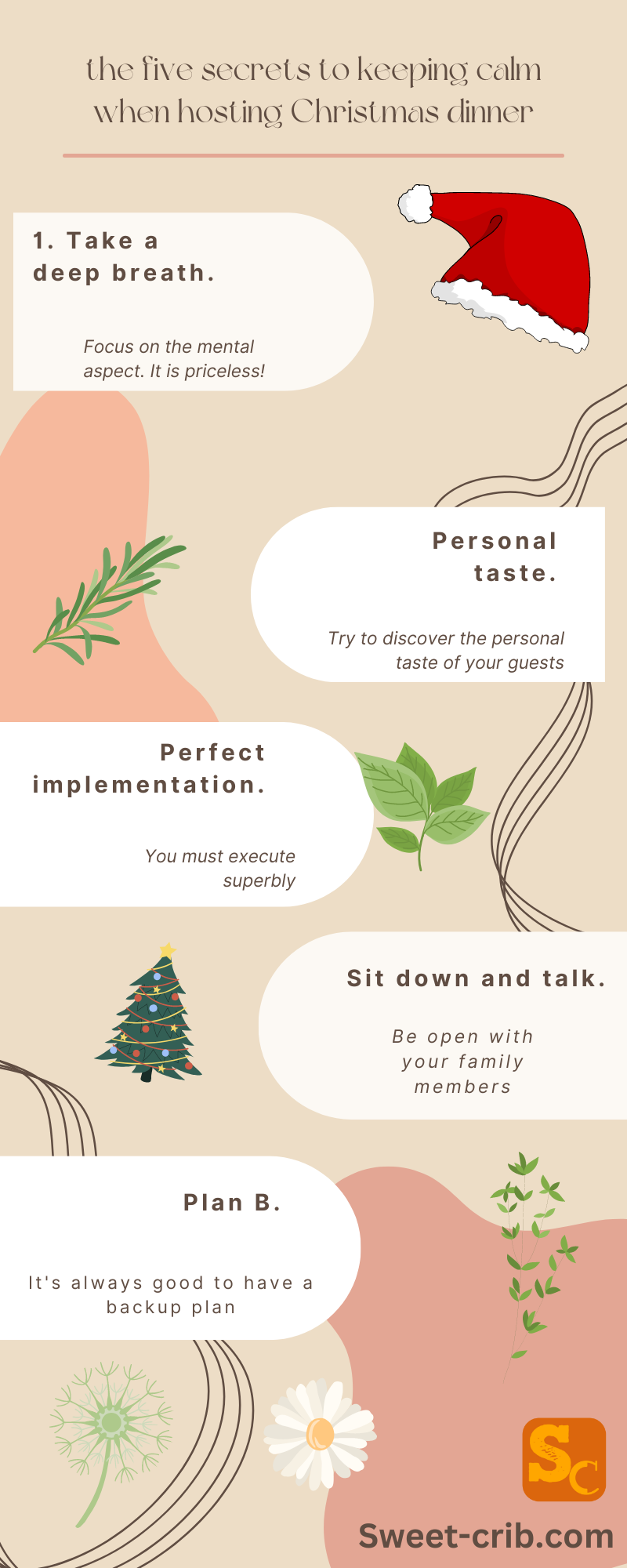 infographic for  keeping Calm When Hosting Christmas Dinner