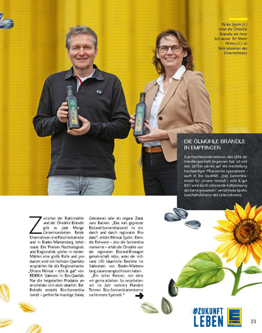 Page 2 of the article about the oil mill of the magazine "Zukunft Leben".