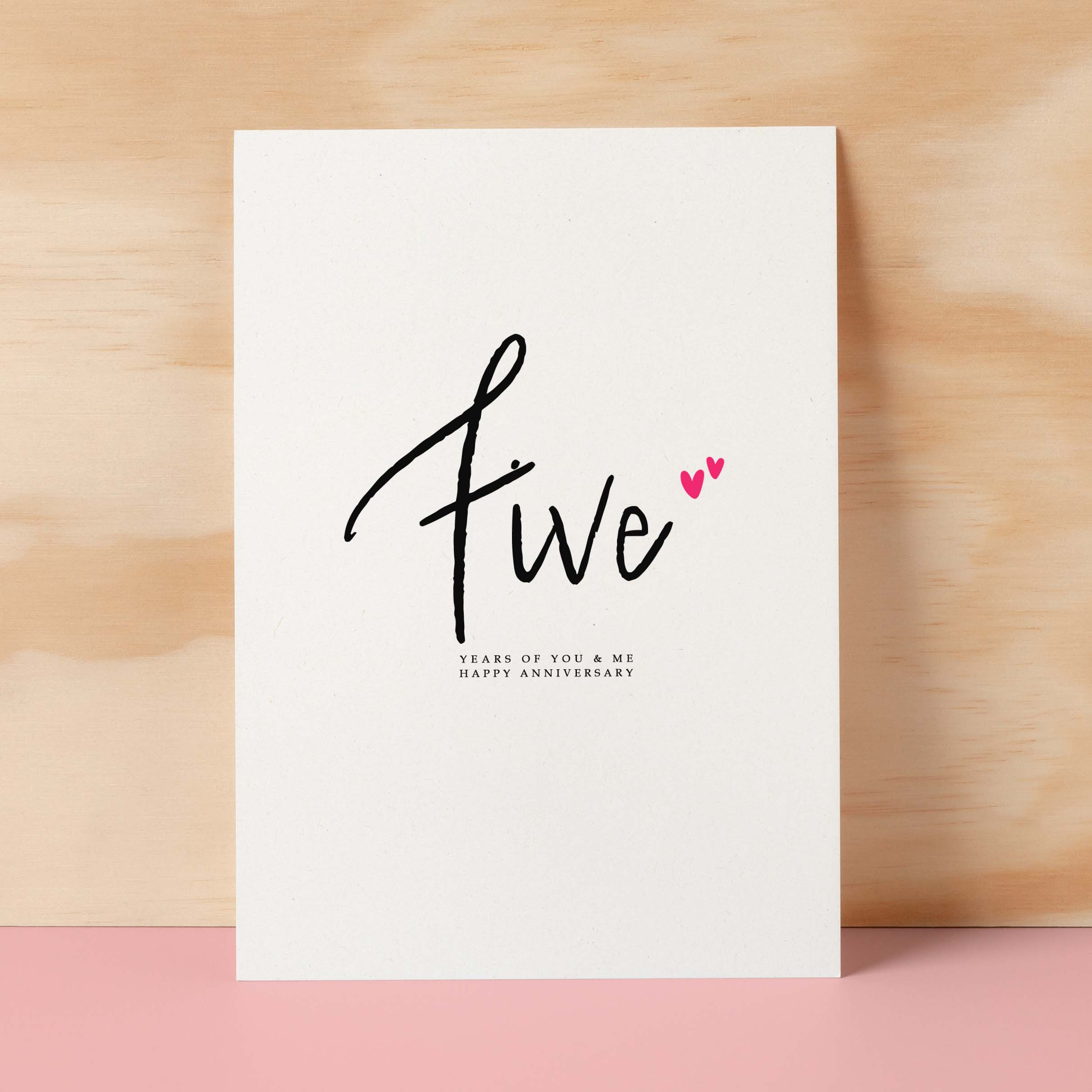 Five Year Anniversary Card For Husband 5 Year Anniversary Card Boyfriend or Girlfriend Wedding Anniversary Card For Wife - Postcard Prints product image