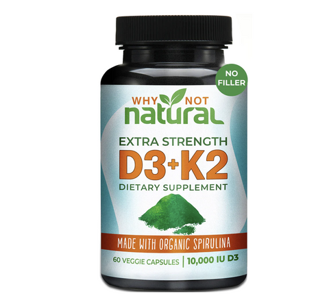 Why not try our natural extra strength D3 + K2 dietary supplement