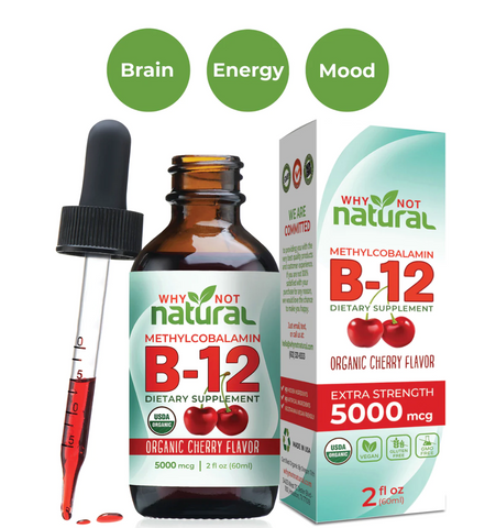 WhyNotNatural Dietary Supplement: B12 Methylcobalamin, organic cherry flavor.