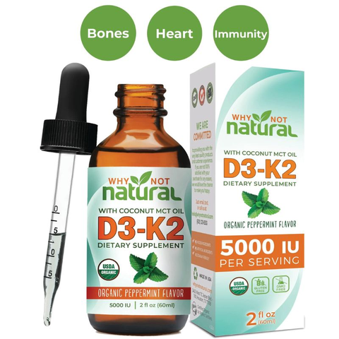 Organic Vitamin D3 Liquid Drops with K2