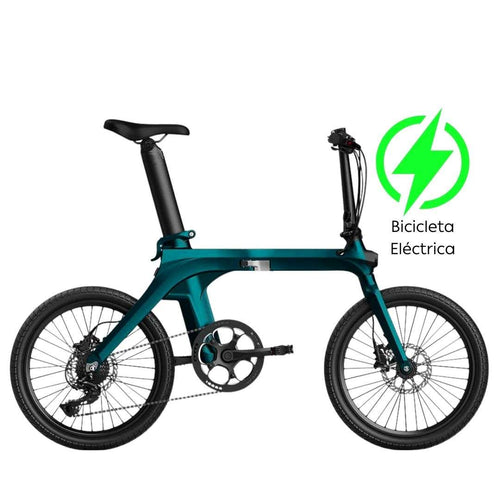Fiido X Bicicleta Hibrida Eléctrica 7v Plegable Verde Tamaño Único