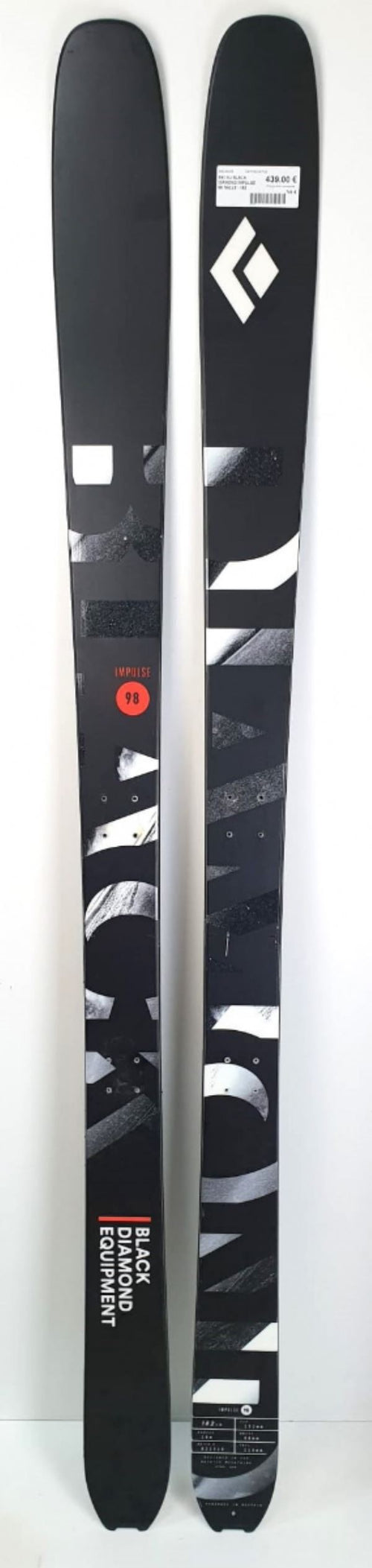 SKI NU BLACK DIAMOND IMPULSE 98 TAILLE : 182