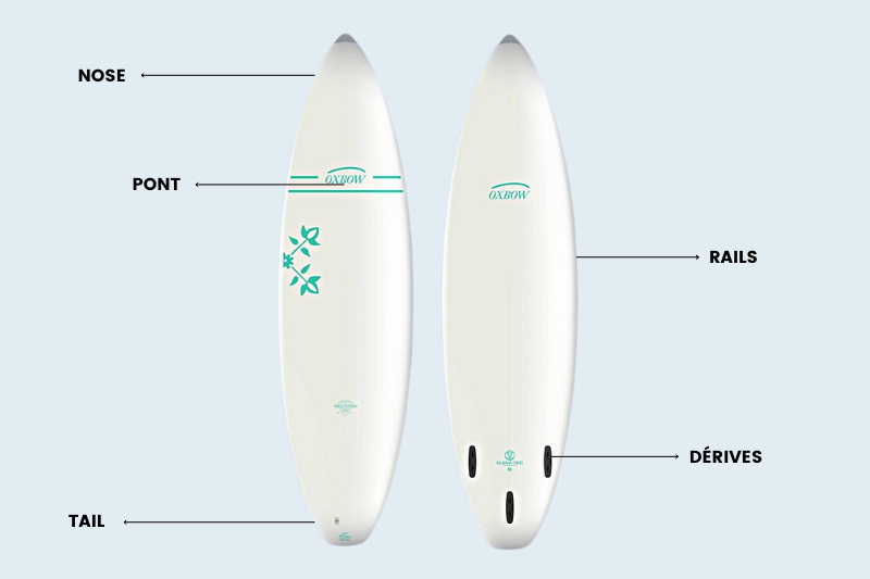 anatomie d'une planche de surf