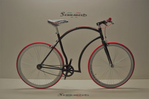 Fixed 28 bici single speed nero rosso personalizzabile