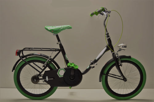 Bici 20 pieghevole nero verde acciaio personalizzabile