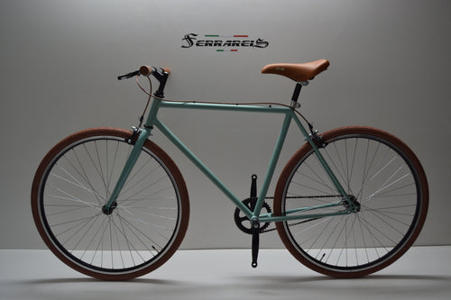 Bici fixed 28 verde marrone personalizzabile