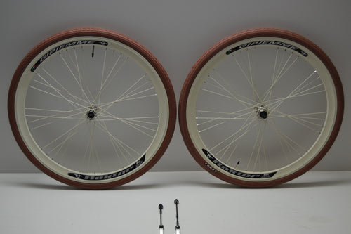 Ruote cerchi bici 28x1.3/8-5/8 panna 7v shimano 40mm personalizzabile