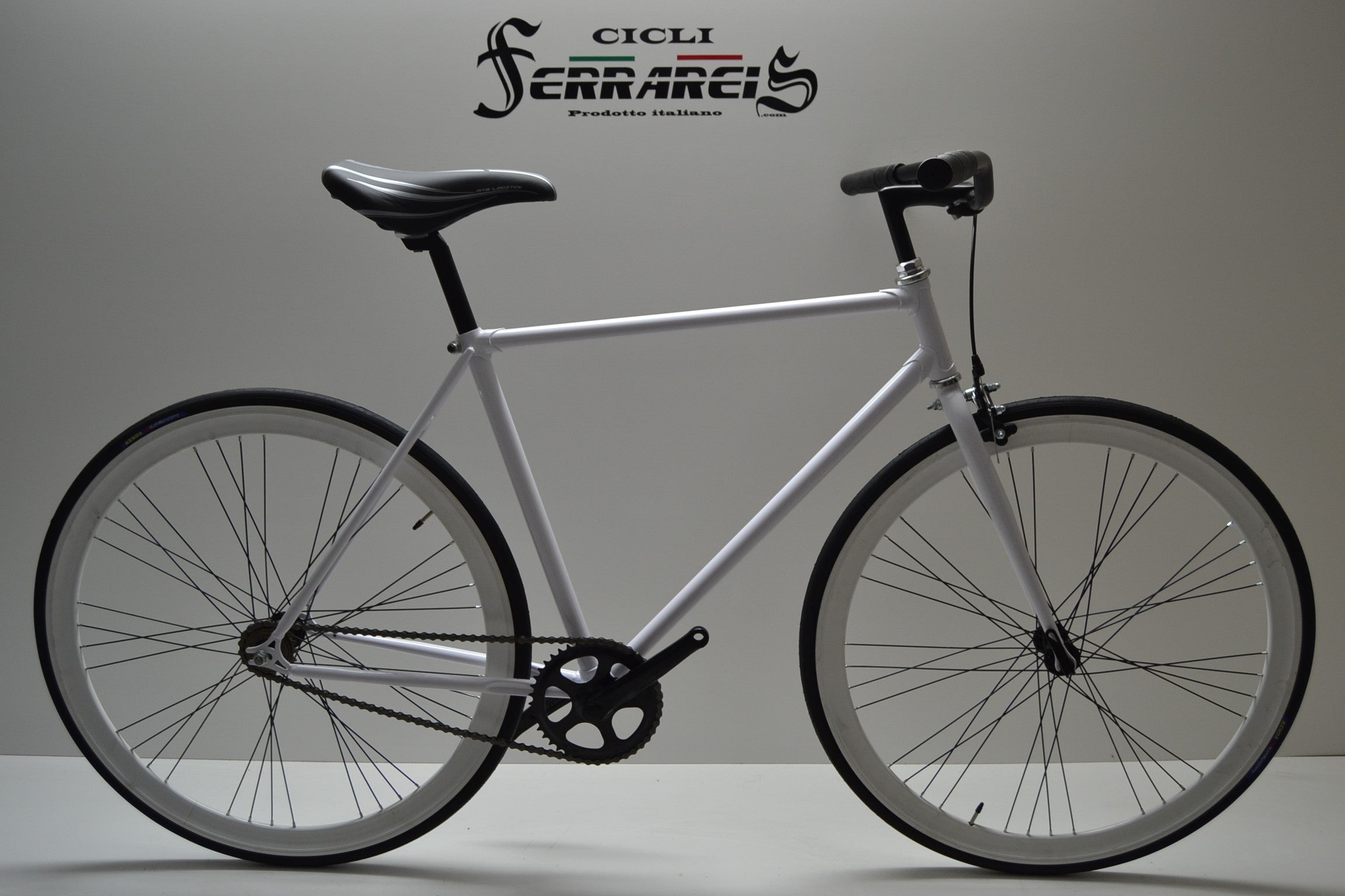 Bici fixed 28 bianco nero personalizzabile