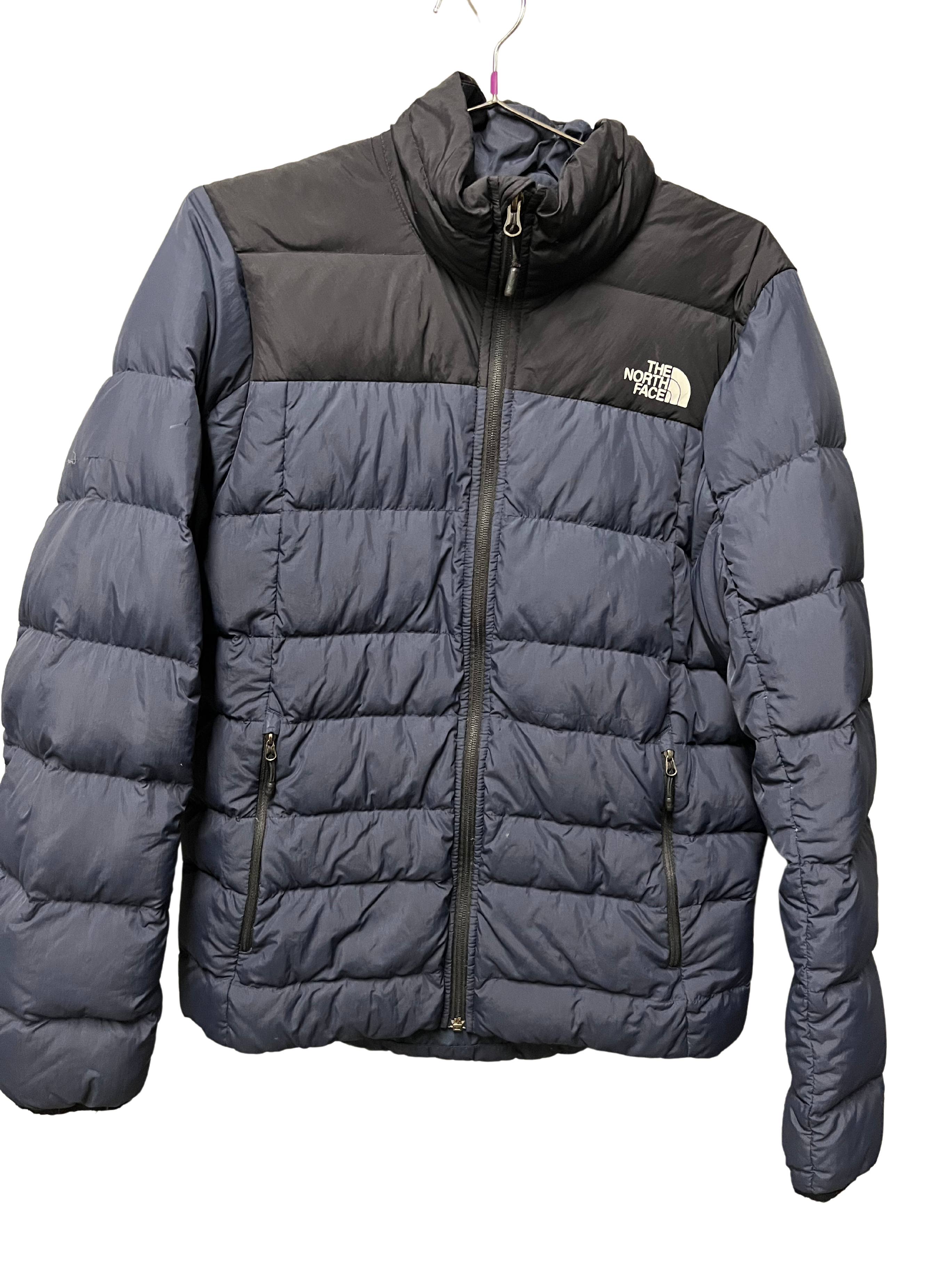 Doudoune 550 the north face bleue et noire s