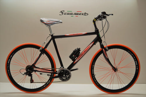 Ibrida 28 uomo 21v shimano arancio personalizzabile