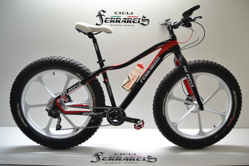 Bici fat bike 26x4 nero rosso