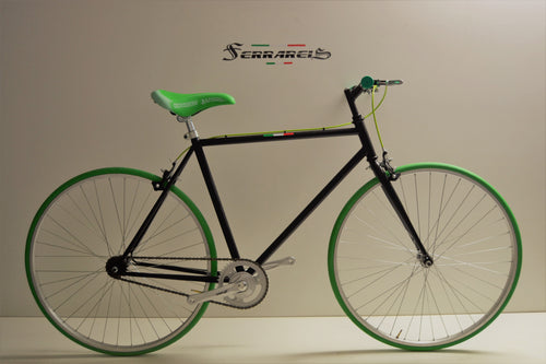 Bici fixed 28 nero verde personalizzabile