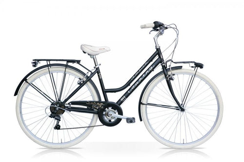 Country Bicycle 28 Woman 6V Black Mercurius