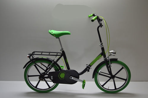 Bici 20 pieghevole nero verde razze personalizzabile