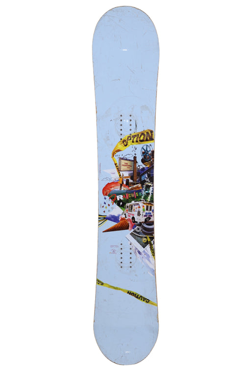 Snowboard occasion Option The Franchise + fixation coque