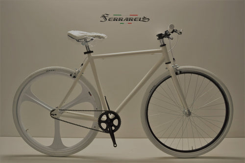 Fixed 28 bici bianco single speed personalizzabile