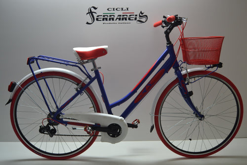 Bici trekking 28 blu personalizzabile