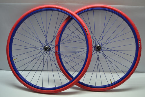 Cerchi ruote 28 5 v blu rosso
