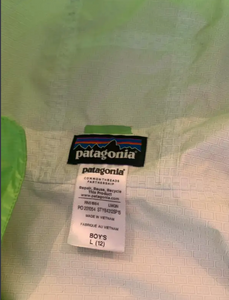 Manteau de pluie Patagonia garçon taille 12