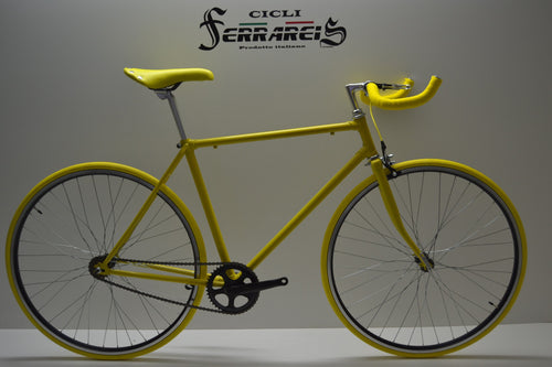 Bici fixed 28 single speed giallo personalizzabile