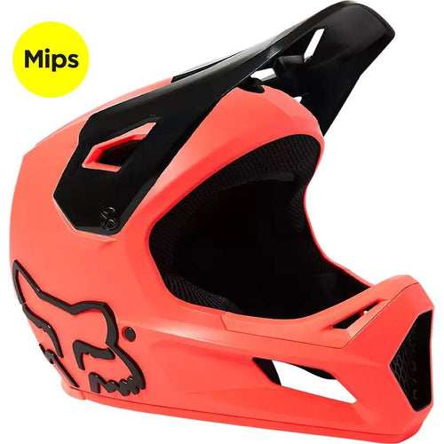 Casque Intégral VTT FOX Rampage orange Logo Noir MIPS