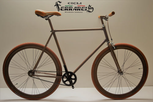 Bici fixed 28 marrone single speed personalizzabile