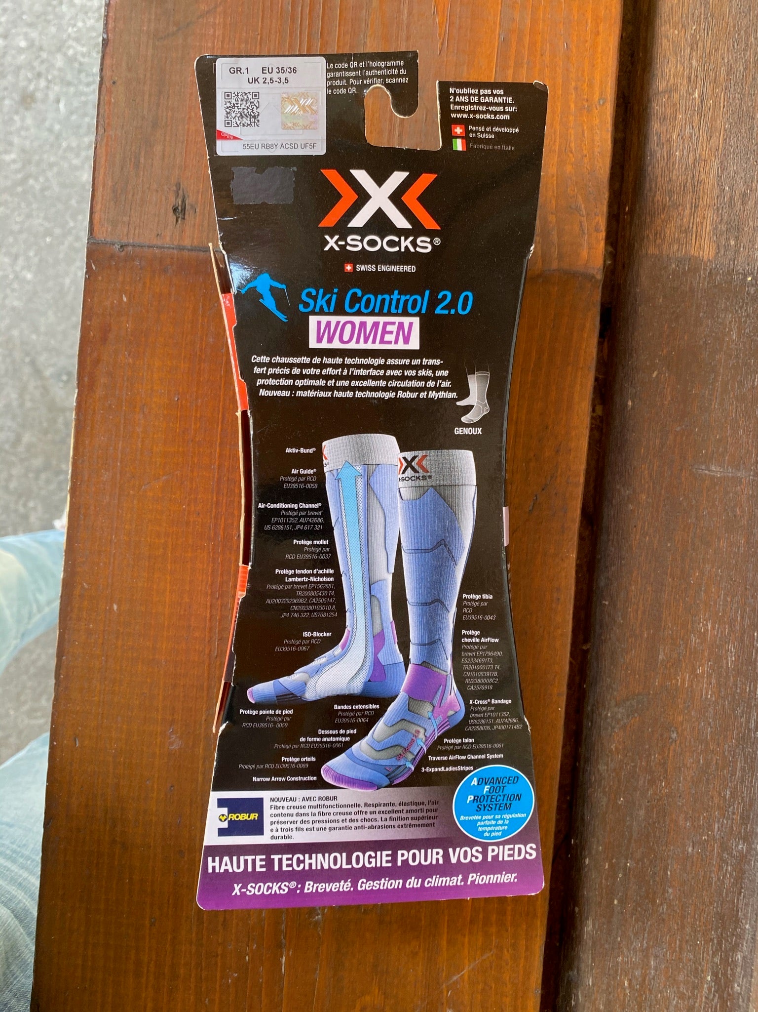 X-Socks Skicontrol 2.0 LD, chaussette de ski pour femmes.