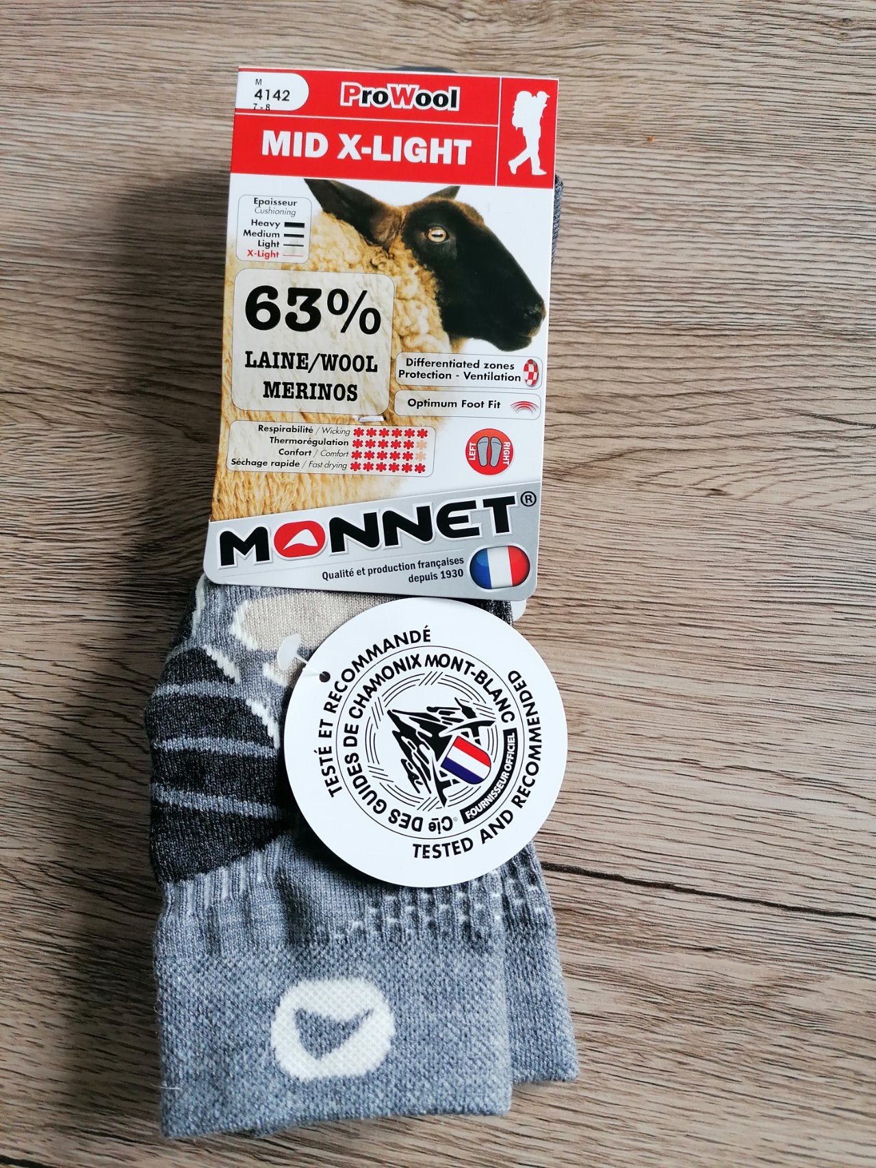 Chaussettes en laine Merinos - Ski Medium Monnet
